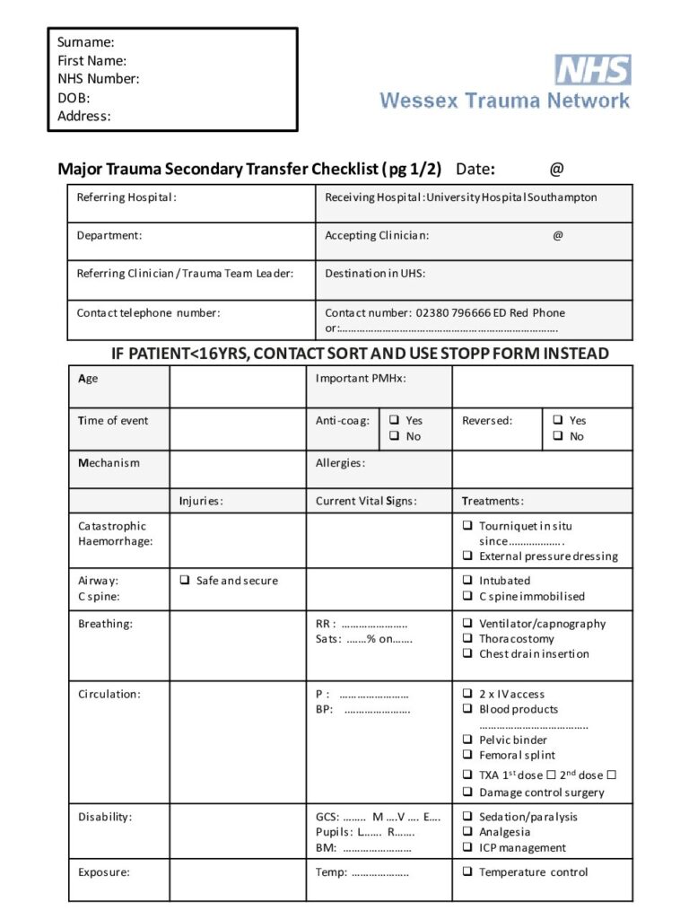 thumbnail of Checklist for Secondary Transfer